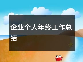 企業(yè)個人年終工作總結(jié)