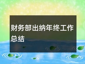 財(cái)務(wù)部出納年終工作總結(jié)