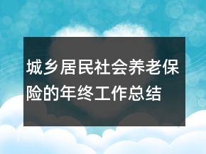 城鄉(xiāng)居民社會養(yǎng)老保險的年終工作總結