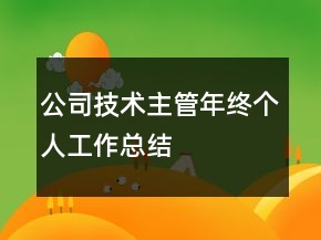 公司技術(shù)主管年終個(gè)人工作總結(jié)