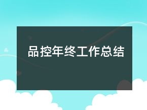 品控年終工作總結(jié)