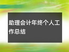 助理會計年終個人工作總結(jié)
