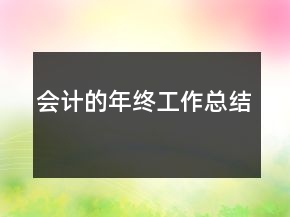 會計的年終工作總結(jié)