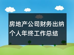 房地產(chǎn)公司財務(wù)出納個人年終工作總結(jié)