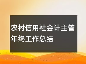 農(nóng)村信用社會(huì)計(jì)主管年終工作總結(jié)