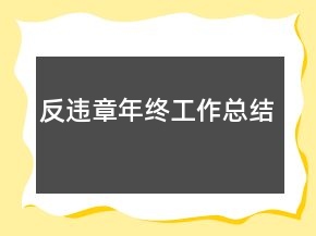 反違章年終工作總結(jié)
