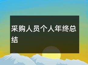 采購(gòu)人員個(gè)人年終總結(jié)