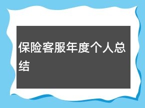 保險(xiǎn)客服年度個(gè)人總結(jié)