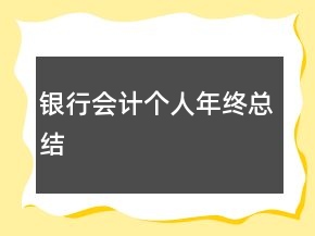 銀行會計個人年終總結(jié)