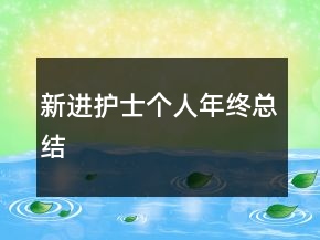 新進護士個人年終總結