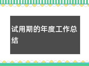 試用期的年度工作總結(jié)