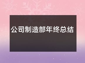 公司制造部年終總結(jié)