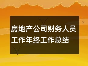 房地產(chǎn)公司財(cái)務(wù)人員工作年終工作總結(jié)