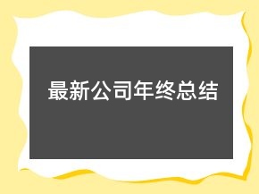 最新公司年終總結(jié)