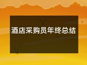 酒店采購(gòu)員年終總結(jié)