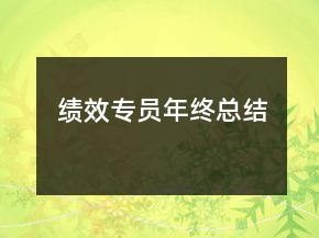 績(jī)效專員年終總結(jié)