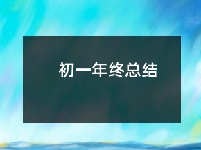 初一年終總結(jié)