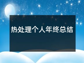 熱處理個人年終總結
