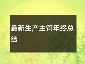 最新生產(chǎn)主管年終總結(jié)