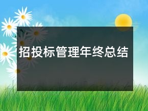 招投標(biāo)管理年終總結(jié)
