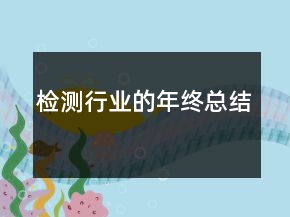 檢測(cè)行業(yè)的年終總結(jié)