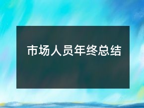 市場人員年終總結(jié)