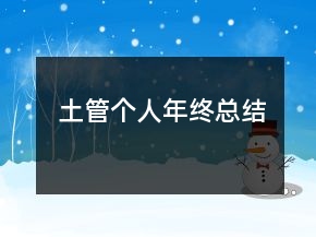 土管個(gè)人年終總結(jié)