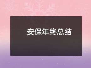 安保年終總結(jié)
