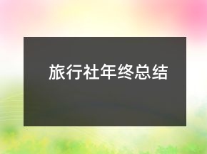 旅行社年終總結(jié)