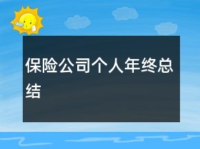 保險公司個人年終總結