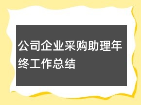 公司企業(yè)采購助理年終工作總結(jié)
