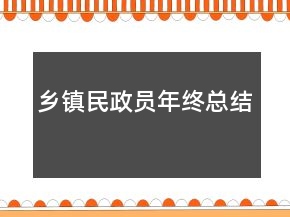 鄉(xiāng)鎮(zhèn)民政員年終總結(jié)
