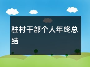 駐村干部個(gè)人年終總結(jié)