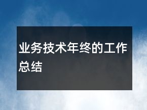 業(yè)務(wù)技術(shù)年終的工作總結(jié)