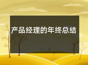 產(chǎn)品經(jīng)理的年終總結(jié)