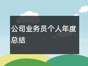 公司業(yè)務(wù)員個(gè)人年度總結(jié)
