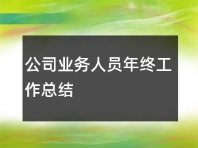 公司業(yè)務(wù)人員年終工作總結(jié)