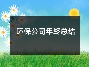 環(huán)保公司年終總結(jié)