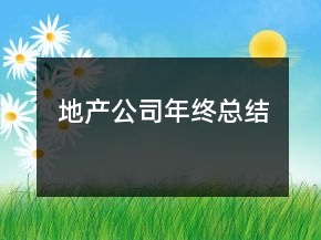 地產(chǎn)公司年終總結(jié)