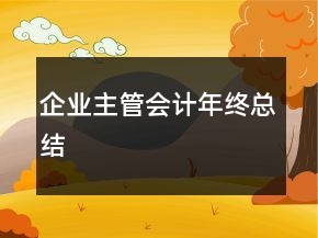 企業(yè)主管會(huì)計(jì)年終總結(jié)