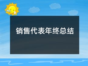 銷售代表年終總結(jié)