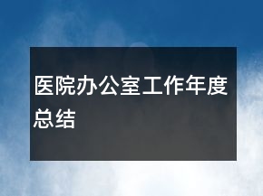 醫(yī)院辦公室工作年度總結(jié)