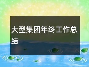 大型集團年終工作總結(jié)