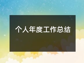 個(gè)人年度工作總結(jié)