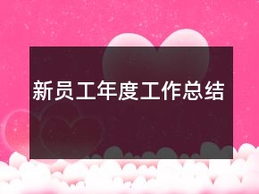 新員工年度工作總結(jié)