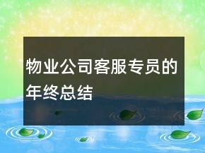 物業(yè)公司客服專員的年終總結(jié)