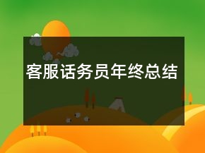 客服話(huà)務(wù)員年終總結(jié)
