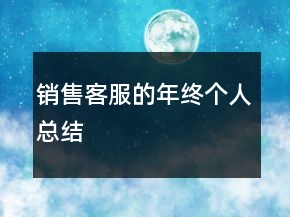 銷售客服的年終個人總結(jié)
