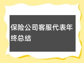 保險(xiǎn)公司客服代表年終總結(jié)