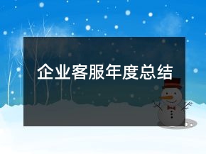 企業(yè)客服年度總結(jié)